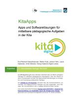 Coverbild - KitaApps - Apps und Softwarelösungen für mittelbare pädagogische Aufgaben in der Kita