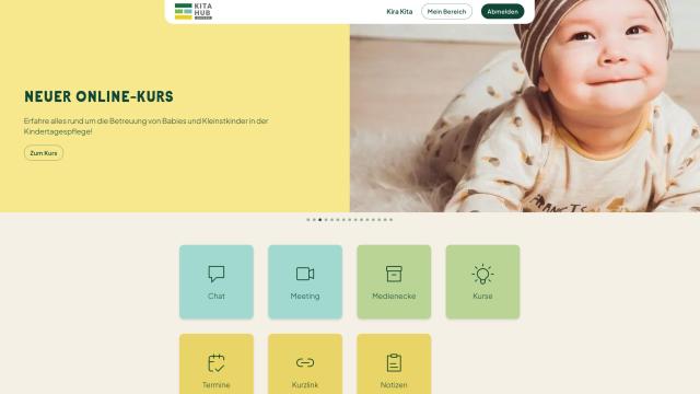 Die Landing Page des KITA HUB Bayern