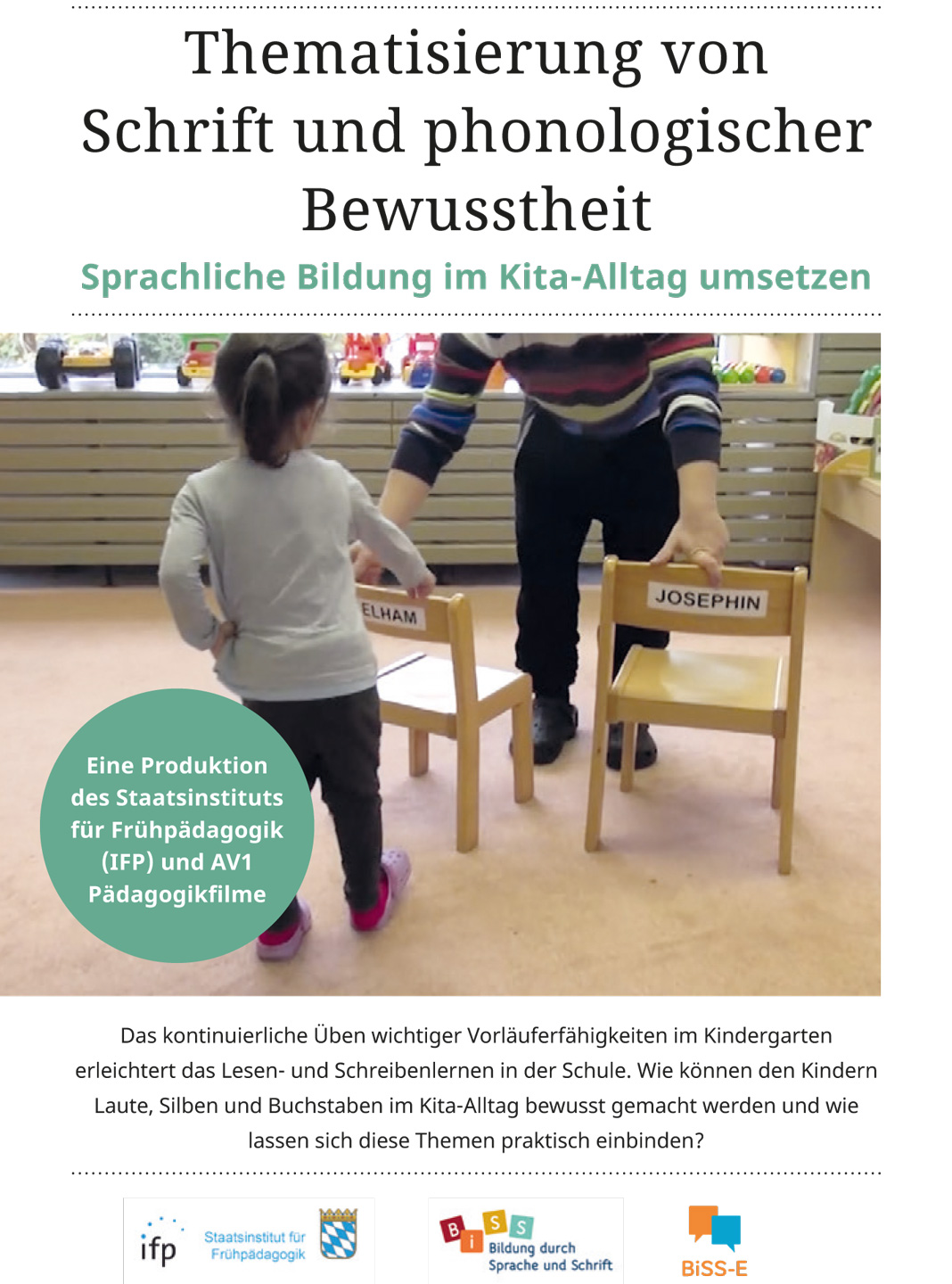 Coverbild - Begleitheft Thematisierung von Schrift und phonologischer Bewusstheit
